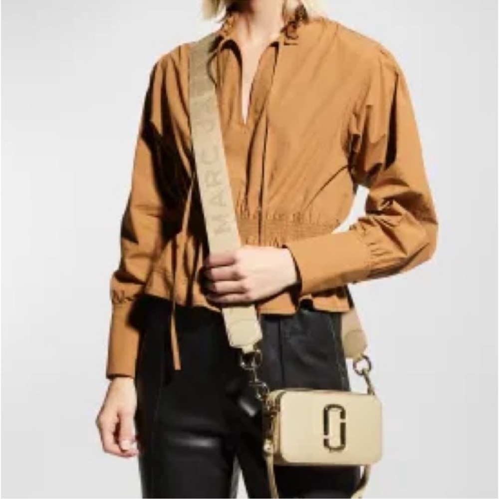 The Marc Jacobs Tan Cream Crossbody Bag with Logo Strap